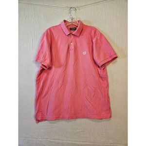 Chaps Mens Pink Short Sleeve Cotton Pique Polo Shirt Embroidered Crest Size M